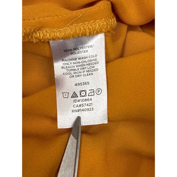 Loft Outlet Womens Mustard Ruffle Sleeve Blouse Size L - Picture 7 of 7